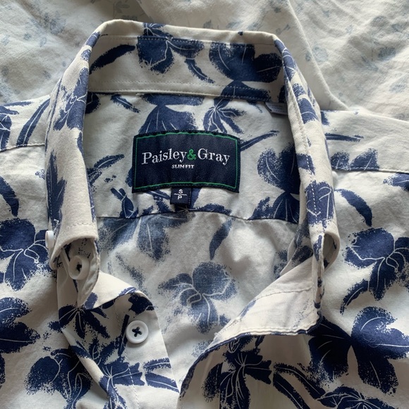 Paisley & Gray Slim Fit Men’s Floral Button-Down Shirt - Picture 6 of 8